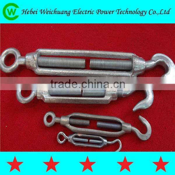 Hot dip galvanized turnbuckle / drop forged steel turnbuckle with hook and eye