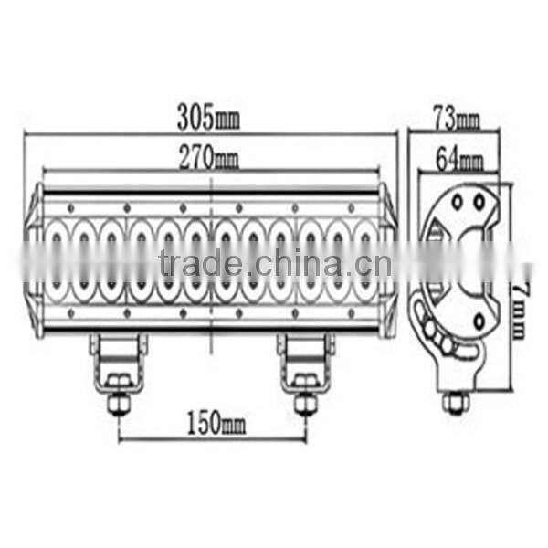 Auto spare part led light bar 72W 12 inch cheap led car light