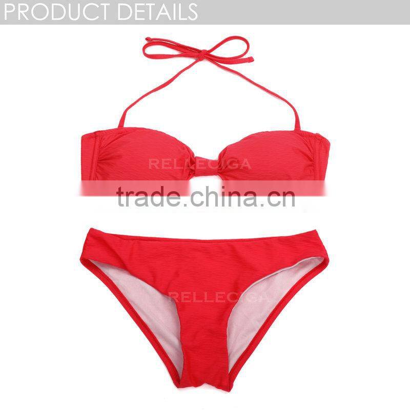 2016 Bandeau Bikini swimwear with Removable Halter Straps