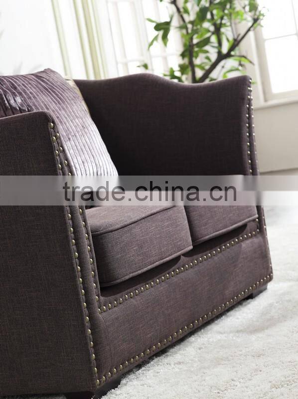 Leisure coffee color fabric sofa AL026
