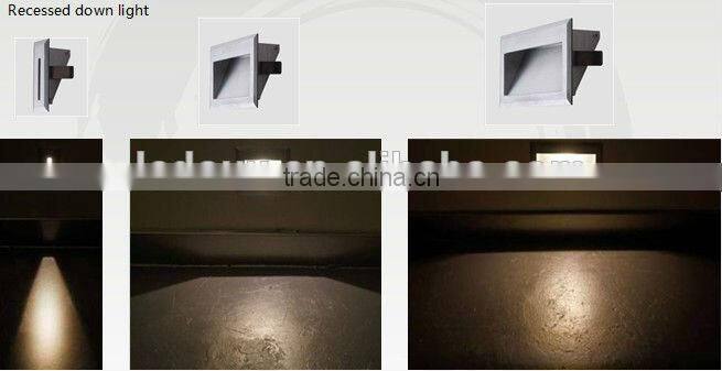 silver 3w led step light recessed stairs