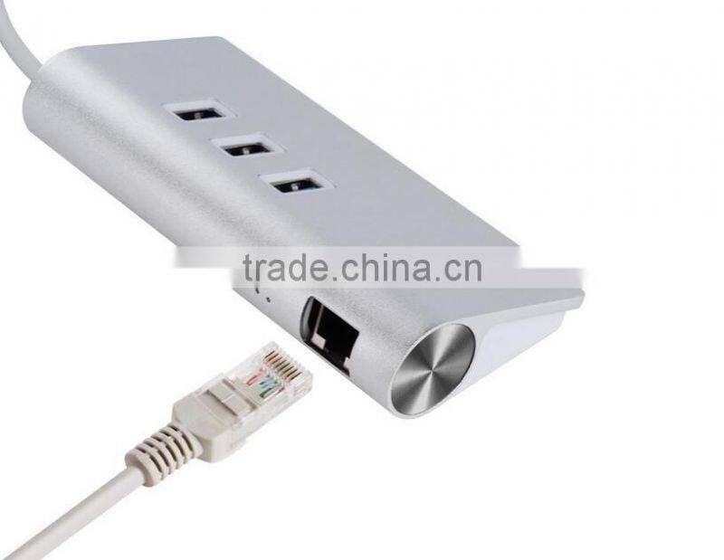 Type C USB 3.1 to 3 Port USB 3.0 with 10/100/1000 Gigabit Ethernet USB HUB