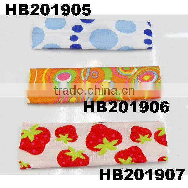 wholesale cheap printed stretch girls headbands for girls
