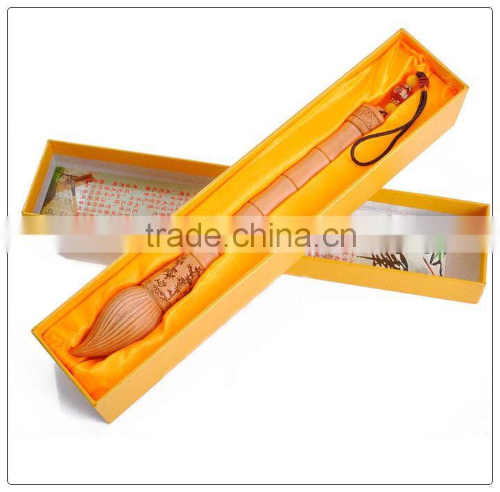 Peach wooden wen chang pen decoration