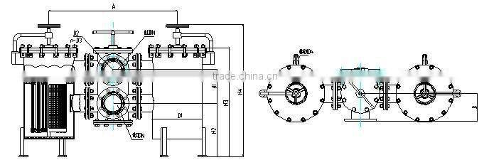 twin filter assembly in line oil strainer