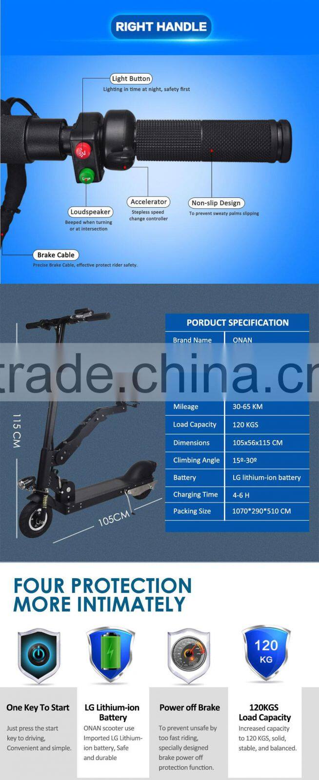 Confortable Folding Electric Scooters with Seat