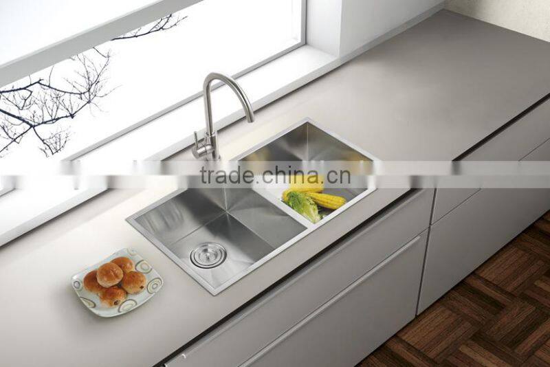 Zero Radius Handmade Stainless Steel Sink 32" x 19" x 10" Double Bowls (cUPC Approved,very competitive price!)