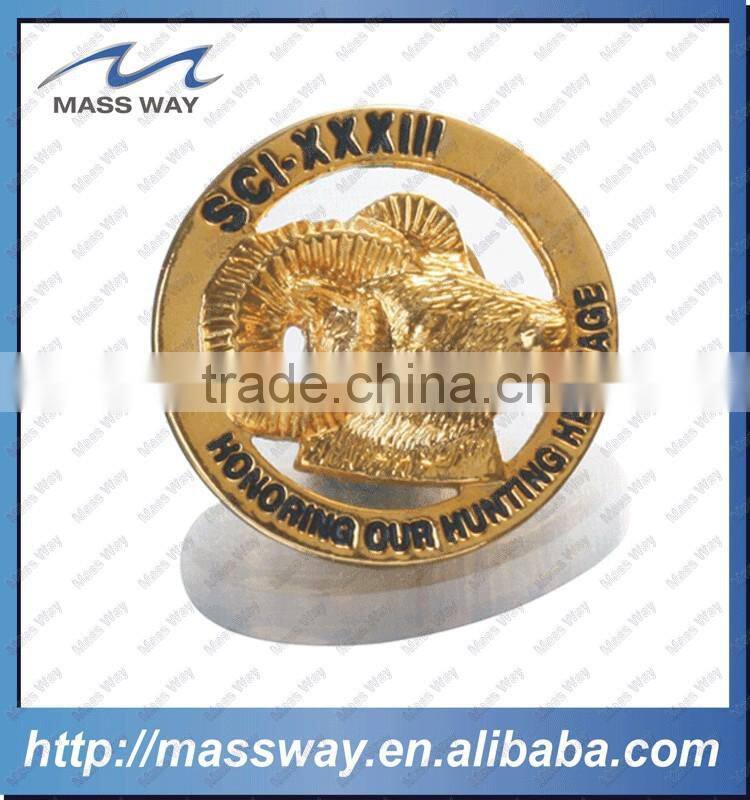 customized enamel etched flower shape brass pin badge