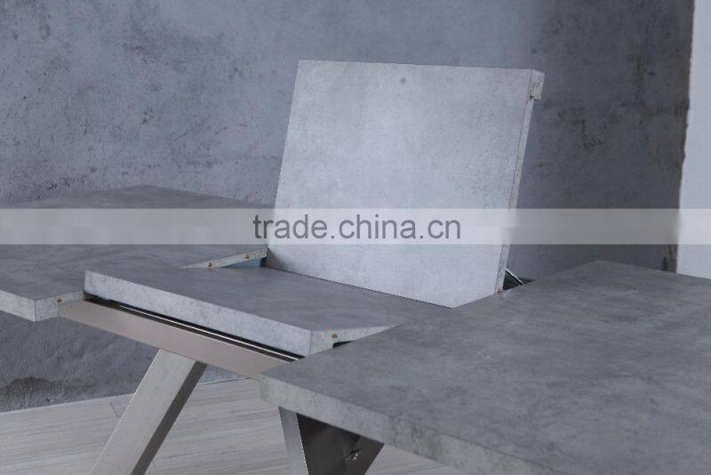 2016 Hot Sell 8 seater wood dining table designs with stainless steel legs