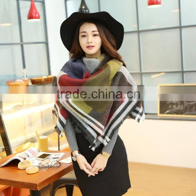 Women Knit Poncho Cape Fringe Winter Thick Blanket Scarf Shawl