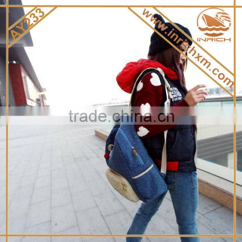Canvas Moustache School Backpack For Teenagers Girl