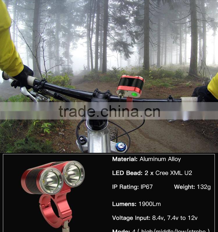 TOP XM-U2 1900lm headlamp Bicycle light led power frontal LED Headlamp for outdoors
