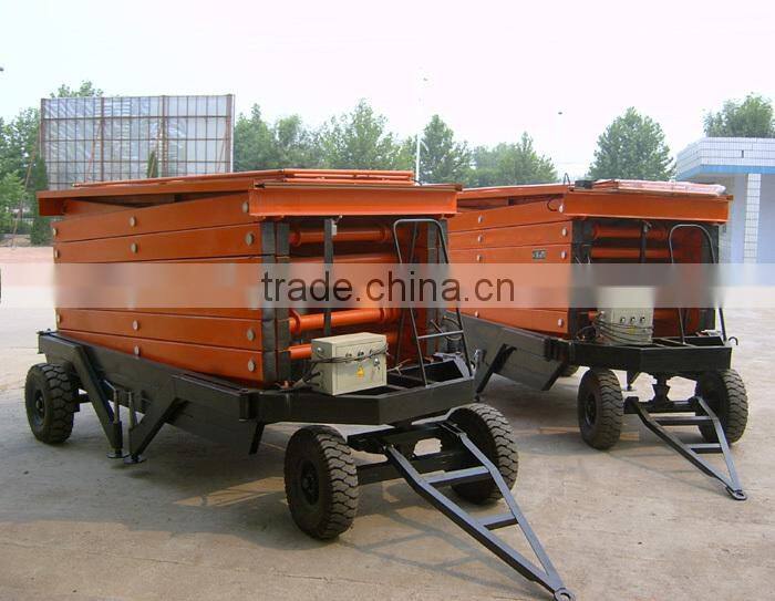 4 wheels hydraulic towable scissor lift platform equipment for sale
