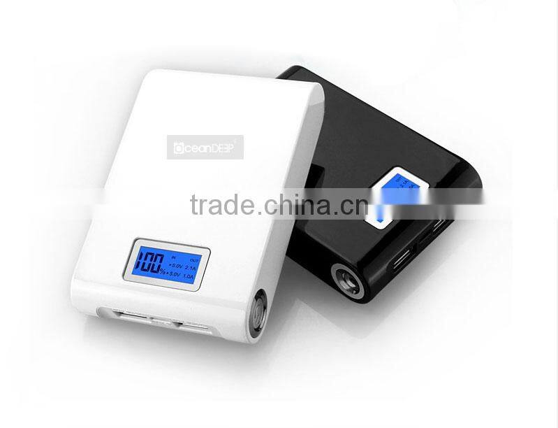 Led light indicatiors double usb cables portable power bank 5800mah convenient carrying power bank