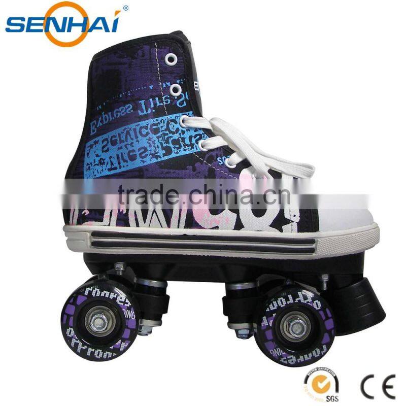 Senhai New Style Cloth Boots Four Wheel Roller Skate Shoes for Adults Quad Roller Skates