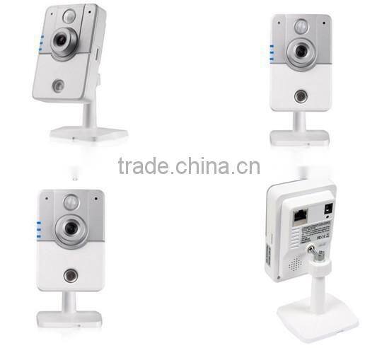 High definition PIR Alarm night vision ip palstic cube ip camera internet security camera