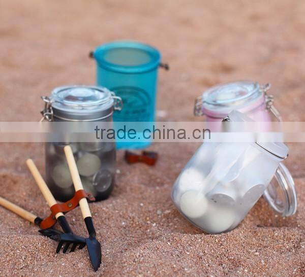 foodgrade transparent colorful storage glass jars with hinged lid
