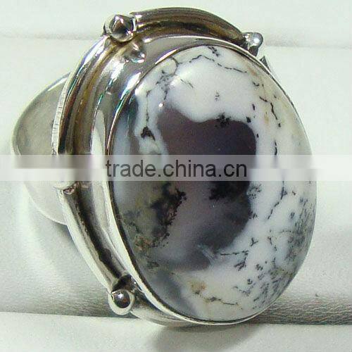 .925 Sterling Silver Green Onyx Gemstone Fashion Ring