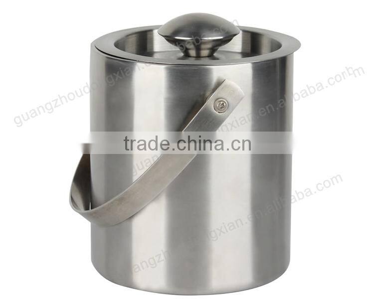 Premium Double Wall metal Stainless steel ice bucket