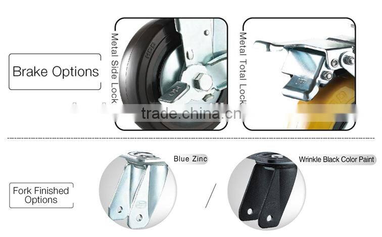 Rigid/Fixed PU Caster Heavy duty Double Ball Bearing Caster