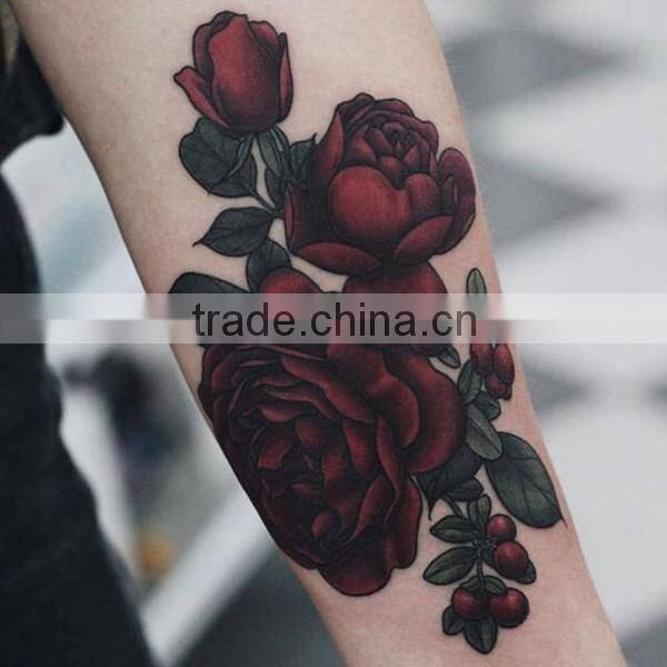 2016 New design high fashion waterproof Valentine's rose tattoo sticker