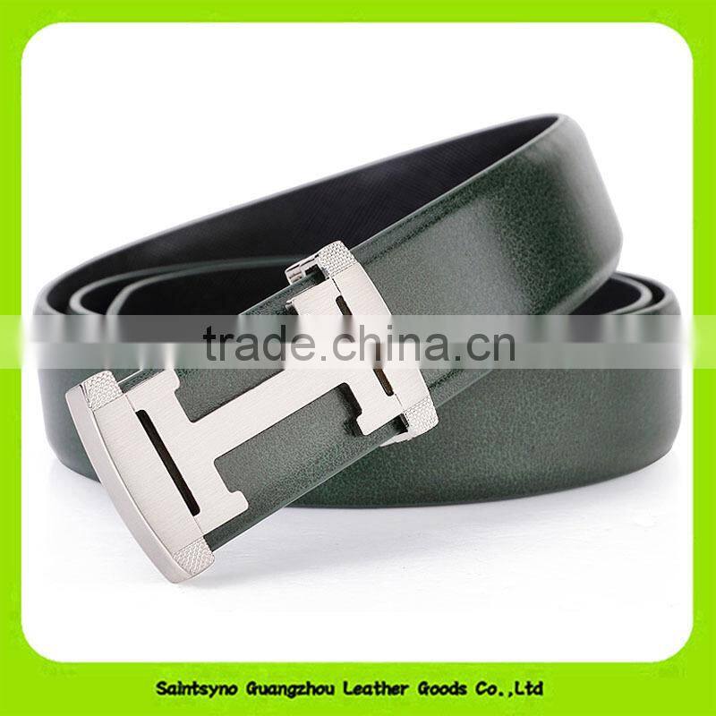 Guangzhou Factory Cheap Price Split Leather H Belts with Holes 16254
