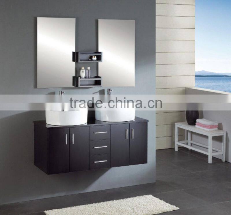 2016 Modern Black Double Sink Bathroom Vanity