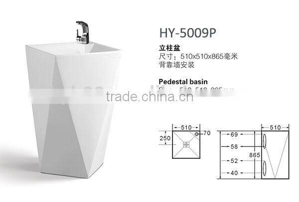 Ceramic Bathroom Pedestal Modern Sink