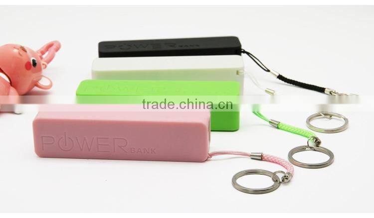 Multi color good quality plastic 2600mah power bank manufacturer in shenzhen factory