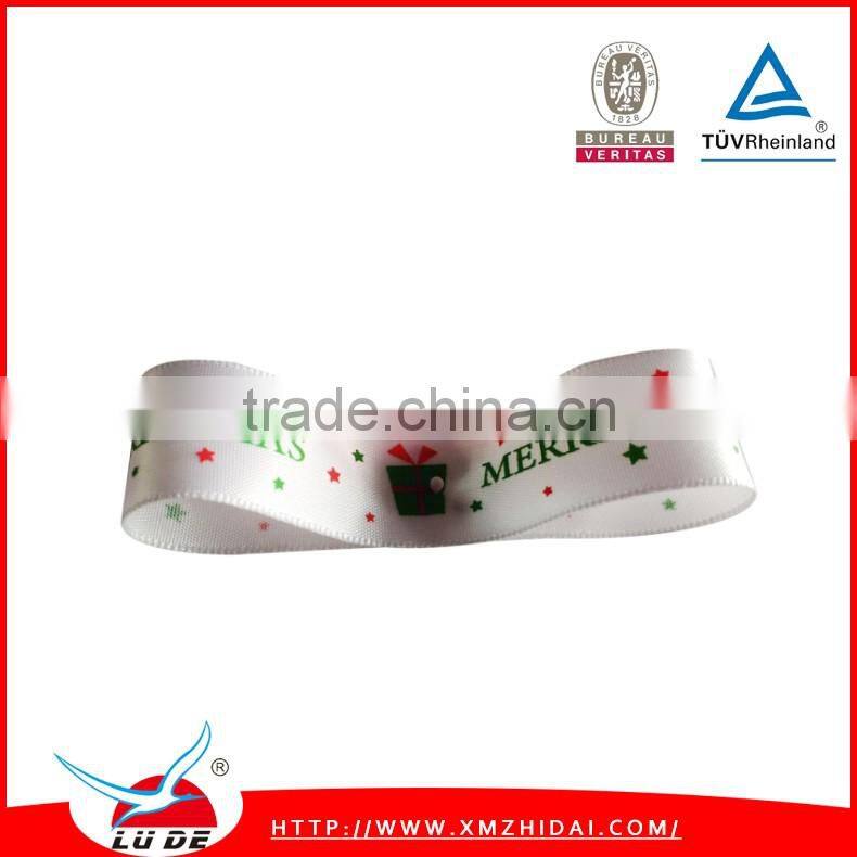 Christmas stripe printed grosgrain ribbons wholesale
