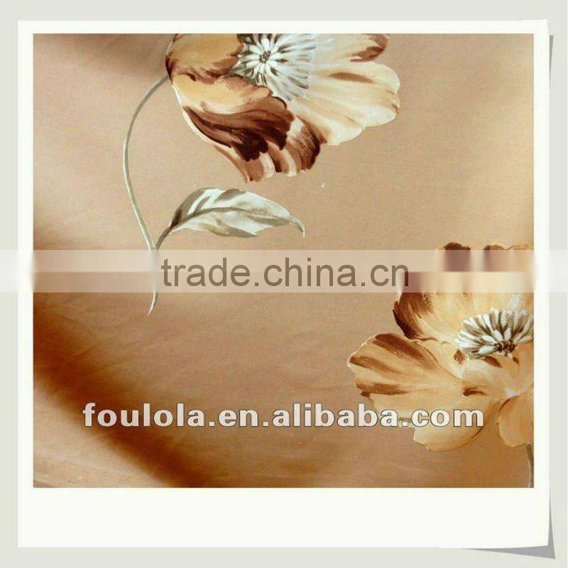 Polyester Printed Red and White Curtains Matching Bedding