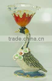 RORO Hawaii enamel crystal glass candle holder