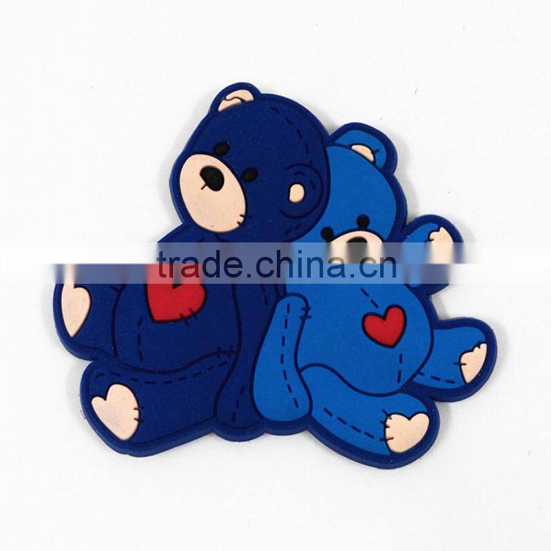 Custom 2d silicone bear shaped silicone fridge magnet