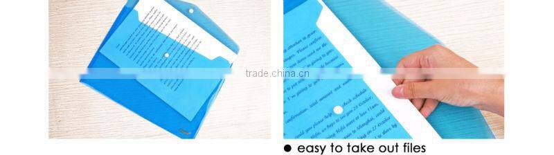 A4 Transparent PP Buckle File Pocket/File Bag with Button