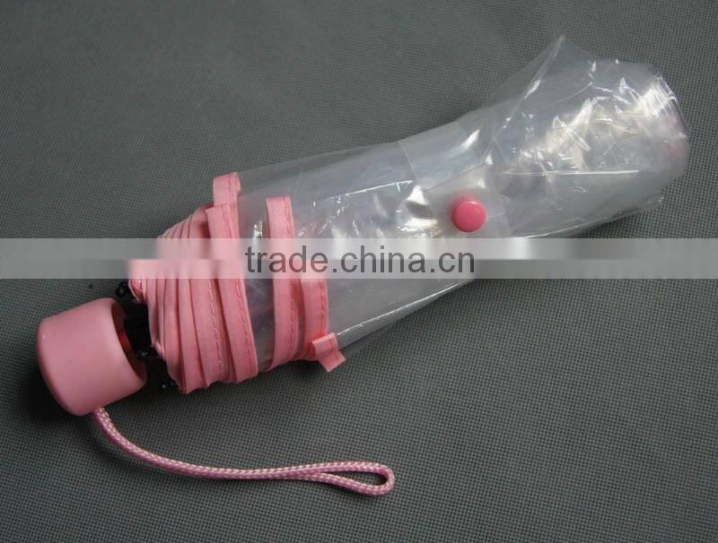 3 folding transparent umbrella from china umbrella factory