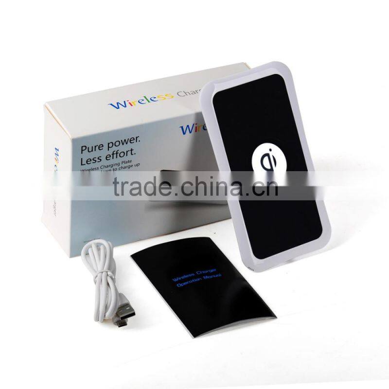High performance qi wireless charger transmitter for iphone for samsung with no-slip silicone
