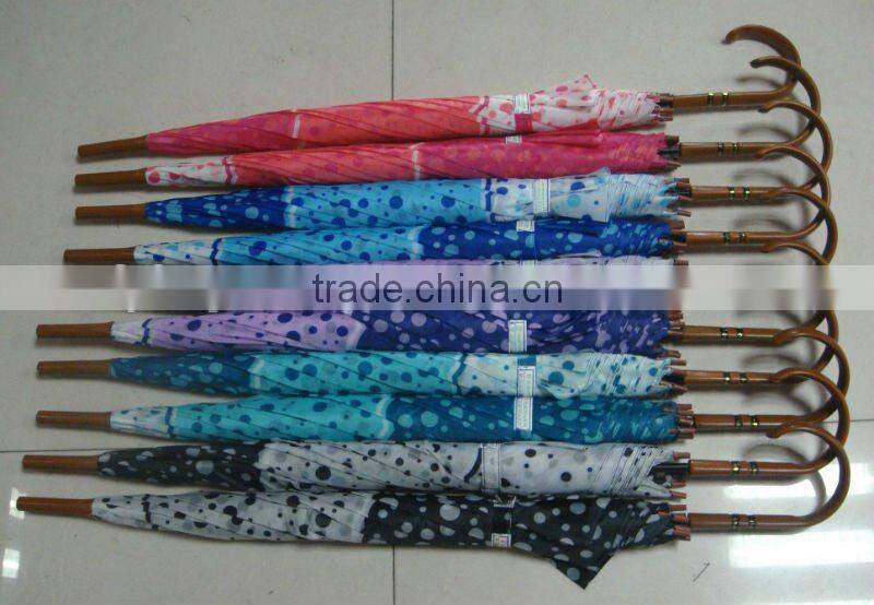 auto open straight dot printed cheap promotional umbrella