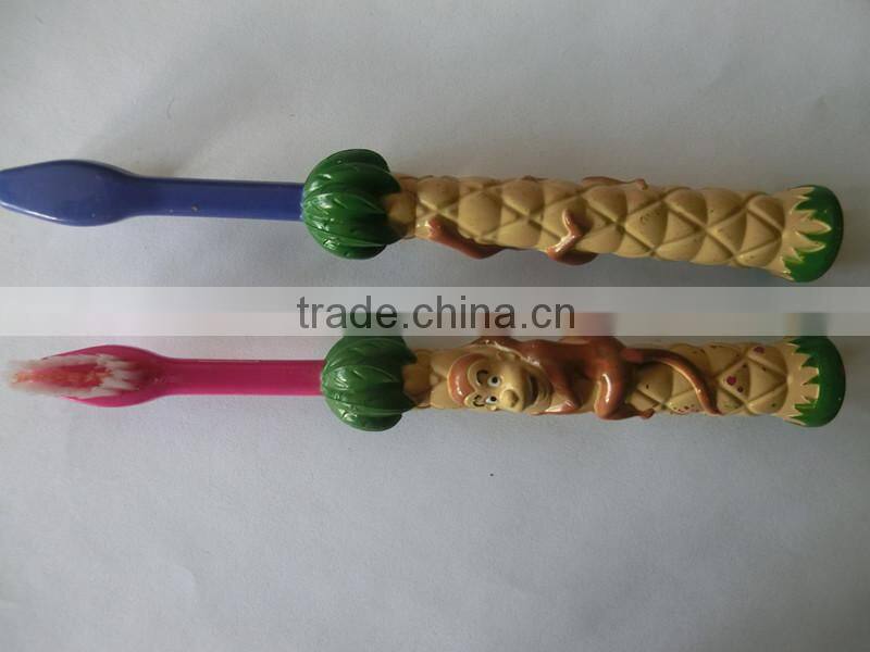 3D OEM monkey model kids toothbrush with FDA