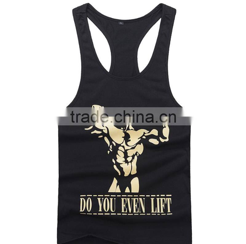 Customised low cut Tank top. men singlet, y back custom Print stringer, racerback singlet