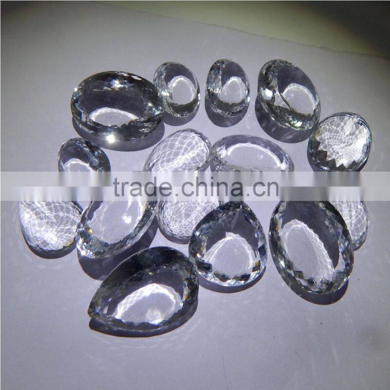 NATURAL CRYSTAL QUARTZ CUT FACETED GOOD COLOR & QUALITY LOT