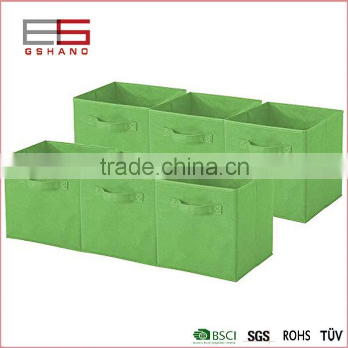 Children no-woven fabric folding toys storage box with handle