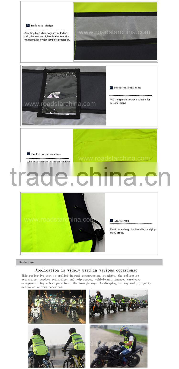 Reflective High Visibility Safety Motorcycle Vest