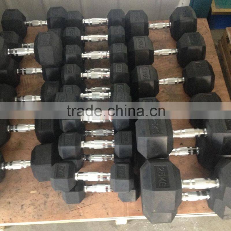Hex Rubber Dumbbell