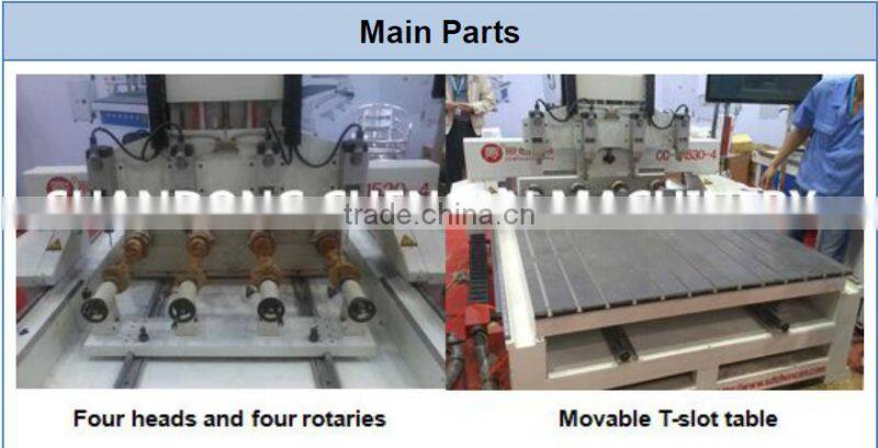 Jinan 4 Axis 3D CNC Wood Working Router Engraver Machine 1530 CNC Router for cylinder