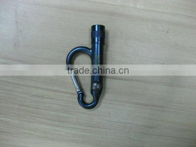 aluminium carabiner led flashlight with compass