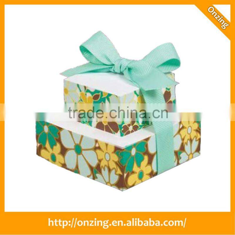 Hot selling Onzing White Block Note Cube Memo Cube With Pen Hole for promotion