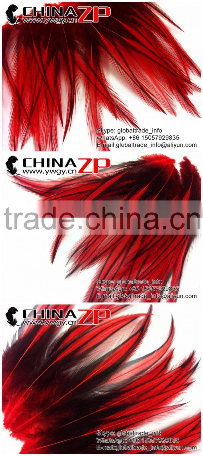 ZPDECOR Top Quality Feather Dyed Red Lace Pointy Rooster Cape Feathers