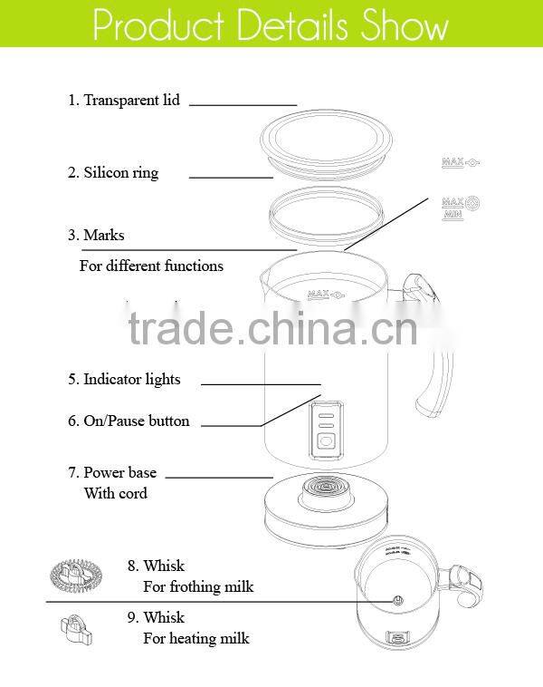 Home Used Automatic Double Walled Stainless Steel Milk Warmer