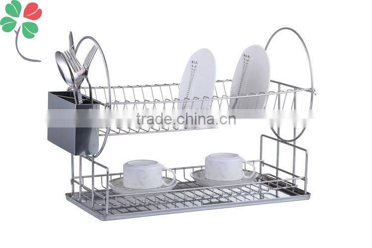two tier stainless steel dish rack