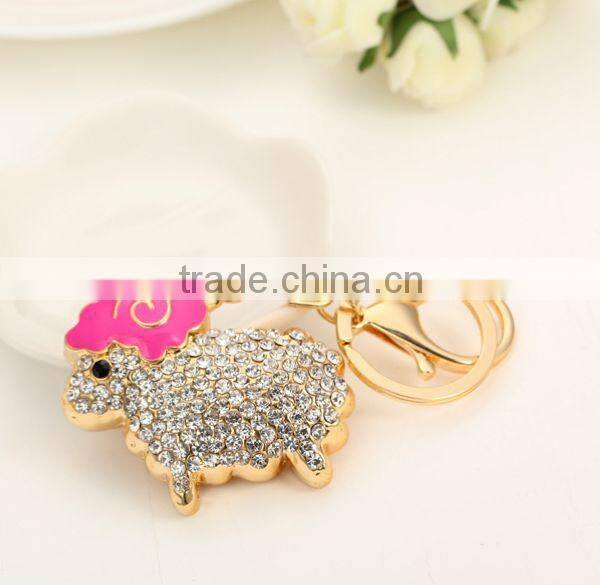2014 Rhinestone Sheep Cute Animal Keychain , Bag Pendant ZTKC-171